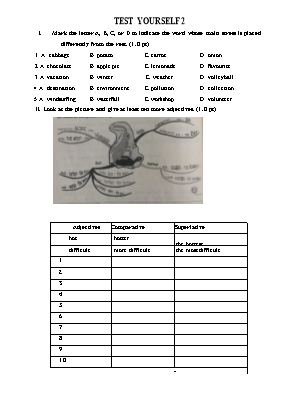 Test yourself 2 - Tiếng Anh Lớp 6